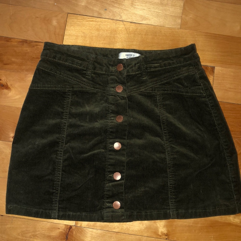 Green Corduroy Skirt